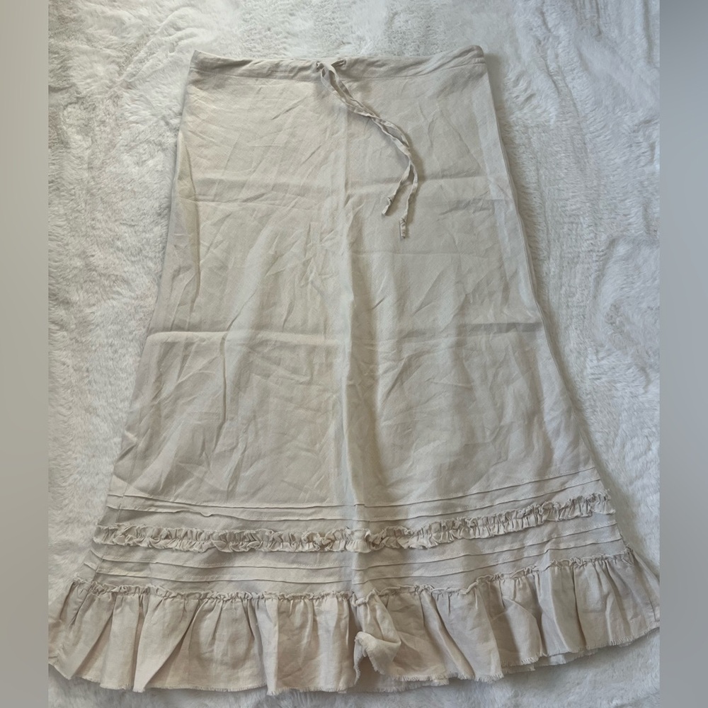 Linen skirt, off white